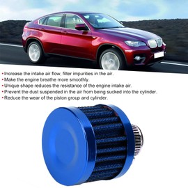 Vent Kurbelgehäuseentlüftung, 13mm/0.5in Mini Air Intake Filter Vent Kurbelgehäuseentlüftung Universal Autozubehör (Noire)(Blau)