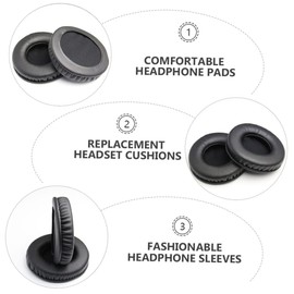Mobestech 1pair Convenient Replacement Headphone Pads Ergonomic Design Noise-isolating Ear Cushions Soft Protein Compatible Standard Over-Ear Headphones