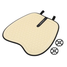 Partuto 1 STK. 49x48,5 cm Universal Autositzkissen - für Autofahrten Sitzschutz Pad Abdeckung Anti-Rutsch - Atmungsaktiver Stoff Beige