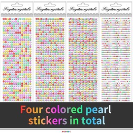 Pearl Gem Rhinestones Stickers 3/4/5/6mm - Self Adhesive Face, Body, Crafts & Makeup - 3090PCS