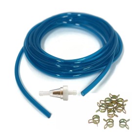 PWC Jet Ski SeaDoo Yamaha Blue Poly Fuel Hose Line 6mm x 15' + 10 Clips/ Filter