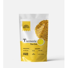 Turmeric Root Cut & Sifted for Herbal Tea 100 g | Flavorful Indian Spice | Dried Pieces | Naturally Dried Curcuma Longa | Tea Cut by Hebhac Herbals