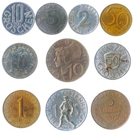 Set of 10 Collectible Coins from South and North America, Europe, Asia, Africa and the Middle East, Coin Sets from Around the World
