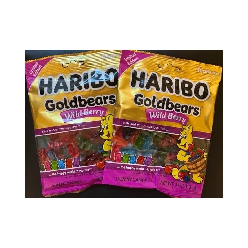 Haribo 2X- Haribo Goldbears *Limited Edition* WILD BERRY Flavored Gummi/Gummy