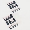 SINHOT Square Press on Nails Long - Black French Tip