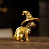 CHOVY Retro Handcrafted Witch Cat Ornament - 100% Solid Brass