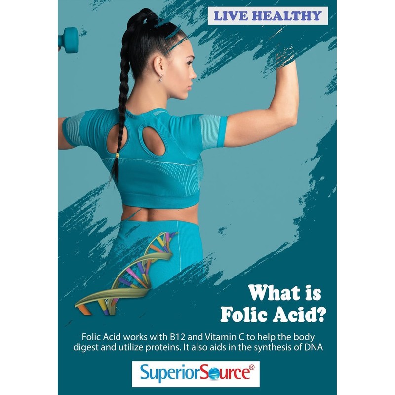 Superior Source Methyl Folate 1,000 mcg - Folate Supplement for