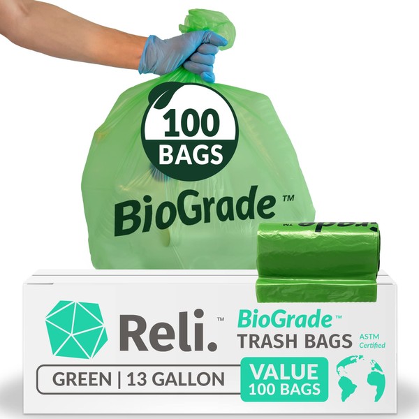 Reli. Reli. Biodegradable 13 Gallon Trash Bags | 100 Count