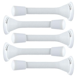sourcing map Home Door Stopper, 5 Pack Door Stop Wall, Rust Resistant, 3.3" Spring Door Stoppers, Protect Doors White