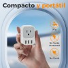 Adaptador Enchufe Europeo Tessn 4 Tomas 2 Pines y 3