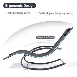 mansion home Outdoor Lounge Chairs, Chaise Lounge for Patio & Lawn, Pool Lounge Chairs Set of 2 with Removable Pillow, Dark Grey