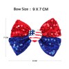 Red White Blue Hair Bow Clips for Baby Girls 4th