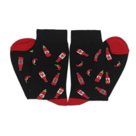 ANYEMW Hot Sauce Socks, Funny Socks - Christmas Funny Gifts For Men, Women, and Teens, Novelty Gifts For Spicy Lovers, 1 Pairs. (032)