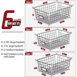 6 Pack Wire Baskets for Kitchen Pantry Organization and Storage Kitchen OrganizerPack Size: 1 Pack