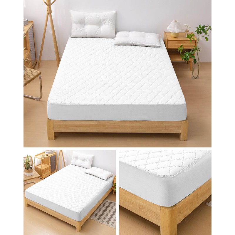 Melvint Fitted Sheet, Double Padded Fitted Sheet, Waterproof Bedwetting Pad,