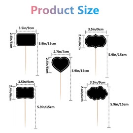 KIPETTO 100Pcs Cheese Markers for Charcuterie Board Label Picks Chalkboard Cupcake Toppers Blank Toothpick Flags for Wedding Birthday Baby Shower Party Decoration