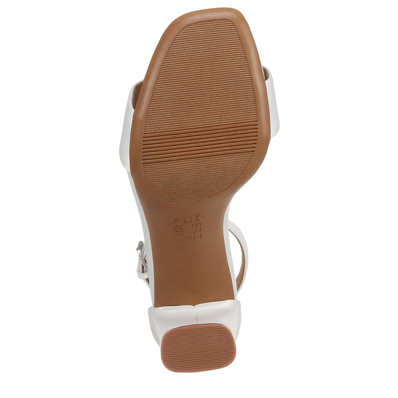 Naturalizer Womens Joy Sandal Pearl White Satin Fabric 8 M