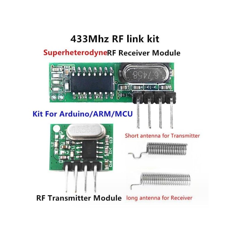 5 PCS 433mhz Wireless RF Transmitter and Receiver with Antenna