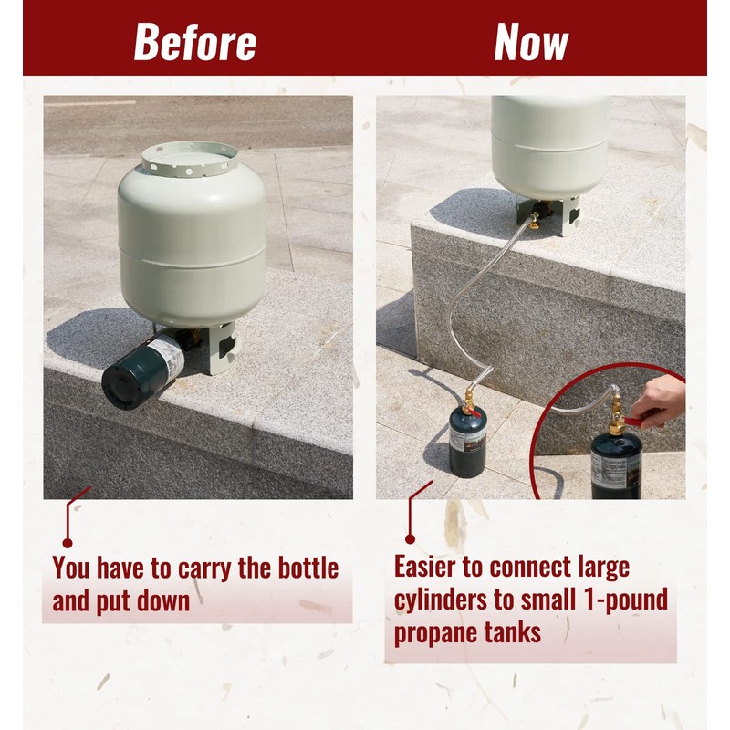CALPOSE 3 Feet Propane Refill Adapter Hose with Gauge and