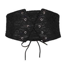 Aecibzo Women's Wide Elastic Stretch Corset Waist Cincher Belt Waistband (XXL, Black)