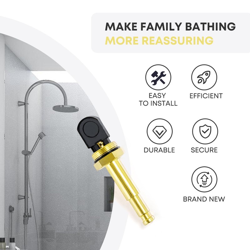 Tesidol RP5649PB Faucet Push Button Diverter Assembly,Polished Brass,Compatible with 1H