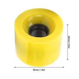 Bnineteenteam 4 Ruedas de Skate 60mm Todoterreno para Longboard, Patinetes Electricos, Alta Durabilidad, para Banana Board Skate Fish Tablas(Amarillo)
