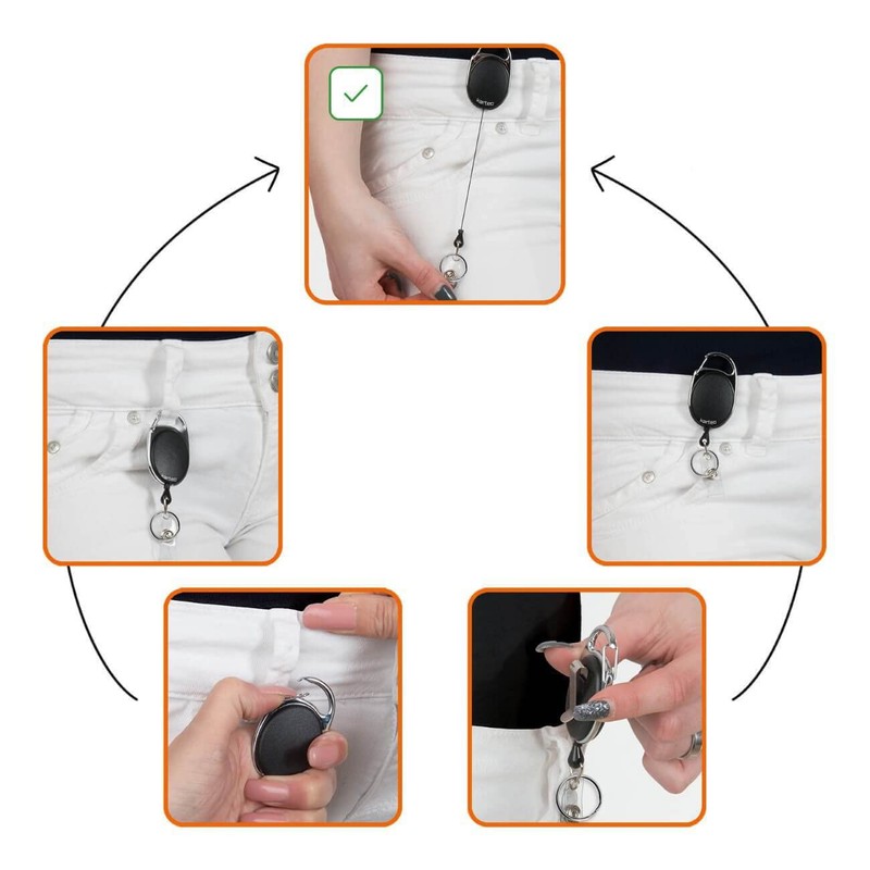 Karteo ID Card Holder Black Extendable [Pack of 1] ID