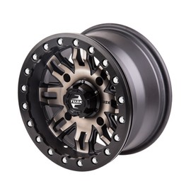 4/137 Tusk Teton Beadlock Wheel 14x7 4.0 + 3.0 Smoke/Black For CAN-AM Defender HD10 XT 2016-2021