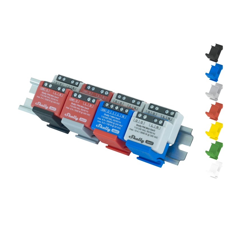 Shelly-Mini DIN Rail Mount / Adaptor "Flat Dual" DIN Rail