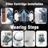 Half Face Respirator Mask Set, Reusable, for Sanding, Cutting, Painting,