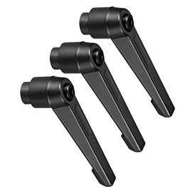 CoCud Clamping Lever Handles M10 Internal Thread 73 mm Lever Adjustable Quick Release Locking Rotating Knobs Black - (Use: for Lathes) Pack of 3