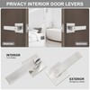 6 Pack Square Door Lever Privacy Door Lock Handleset, Keyless