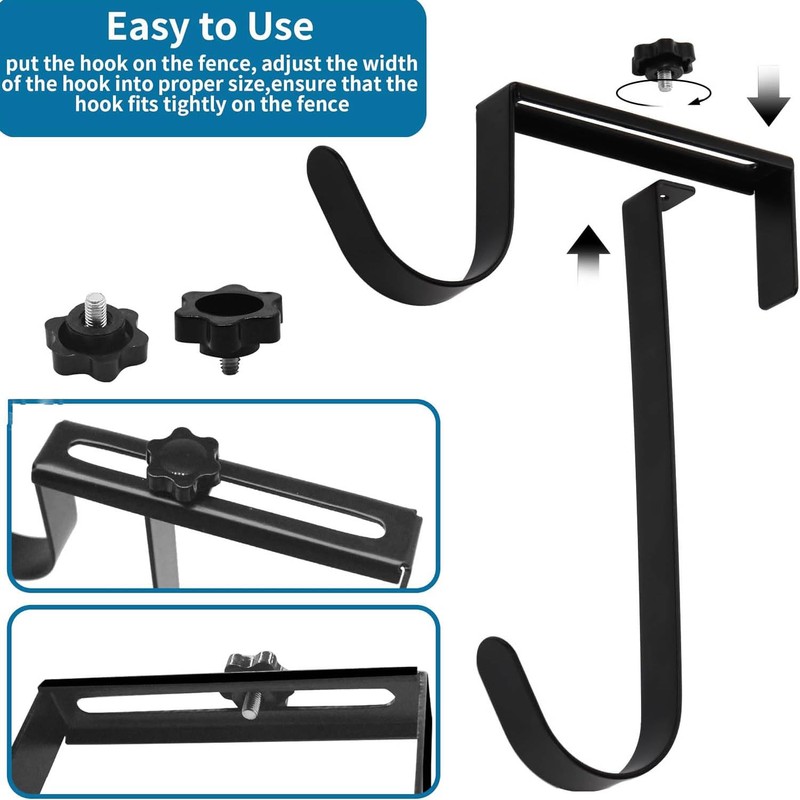 WADY Adjustable Pool Pole Hanger, Duty Double Pool Hooks for