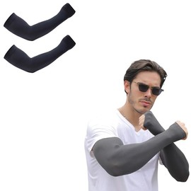 VERISSY Arm Cover, Men's, Thumb Hole, UV Protection, Cooling Sensation, Large Size, For Work, UPF 50+, Finger Hole, Finger Point, Cool, Moisture Wicking, Stretchable, Stretchy, Stretchable, With