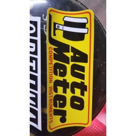 AUTO METER STICKER / Decal - HOT ROD RACE CAR SPONSOR 4X4 DRAG CIRCLE