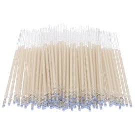 PATIKIL 100 Pcs Erasable Gel Pens Refills, 1mm Heat Erasable Pens Refills for Fabric Disappearing Ink Fabric Marking Pen for Sewing Quilting Writing, Beige Ink