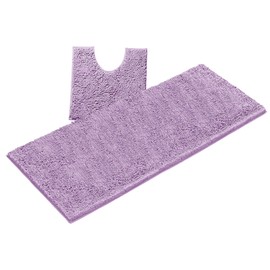 Bathroom Rugs by LuxUrux, Luxury Chenille 2-Piece Bath Mat Set, Soft Plush Bath Rug + U Shaped Toilet Mat.1'' Microfiber Shaggy Carpet, Super Absorbent Bath Mats. (X-Large, Lavender)