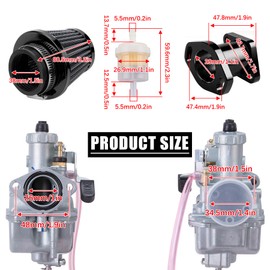 ORAEVY VM22 26mm Carburetor Carb Kit fit for Performance Intake Pipe Mainfold Air Filter Fit For Predator 212cc GX160 Honda GX200 CT200U 196cc KT196 Clones Moto Go Kart Mini Bike Race Kart (Black)