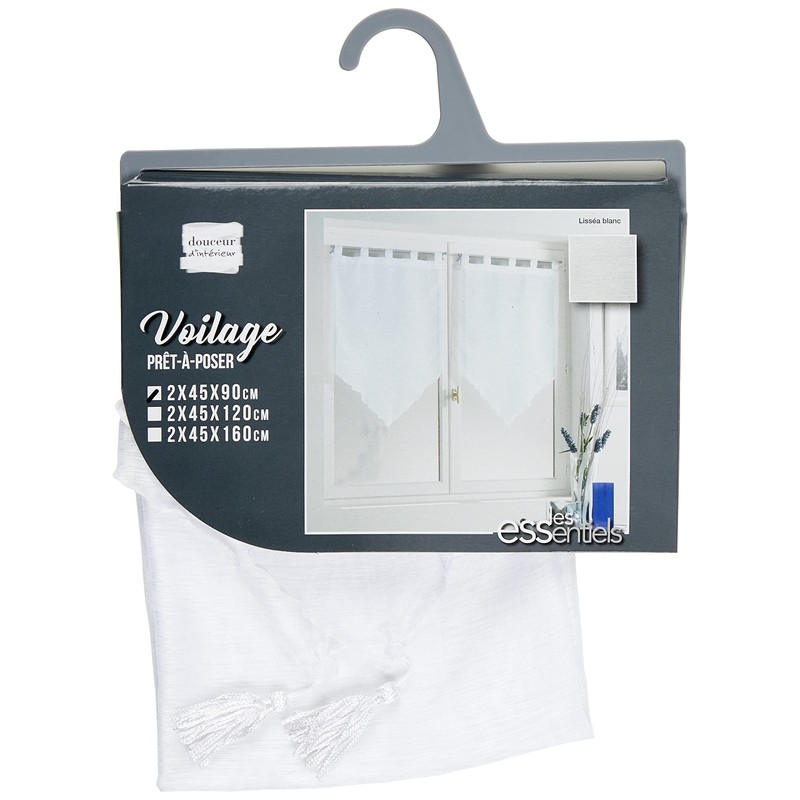 Douceur d'Intérieur Lissea 162231 Eyelet Curtain, Polyester Voile, 240 x