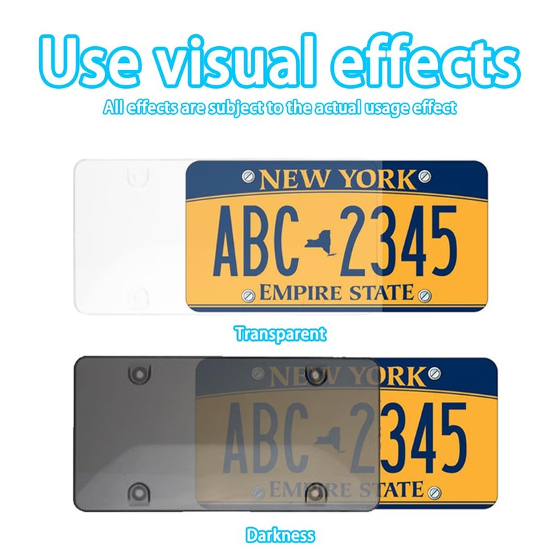 TSUGAMI Car License Plate Covers, 2PCS Vehicles License Frame Shield