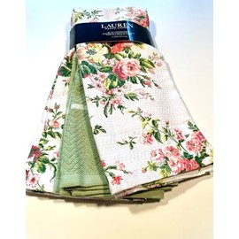 Home Goods Lauren Premium Luxury Quick Dry Non-GMO Ultra-Soft, Plush and Highly Absorbent Durable Kitchen,Hand Towels (17”x 28”) Large Cotton, Dish Tea Towels Set of 3 (Allium), RN75449