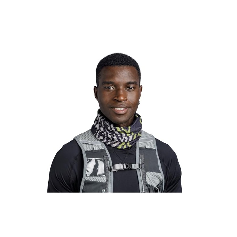 Buff Coolnet UV+ Tube Scarf Black/White, Black Green White