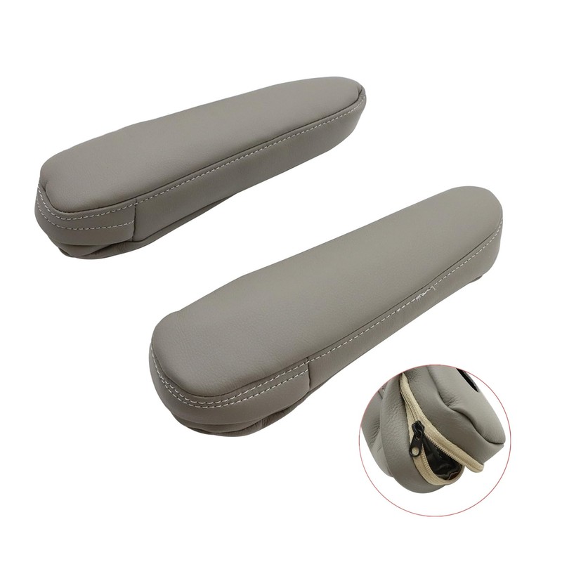 FZJDSD 2pcs Plain Gray Leather Seat Armrest Cloves Compatible with
