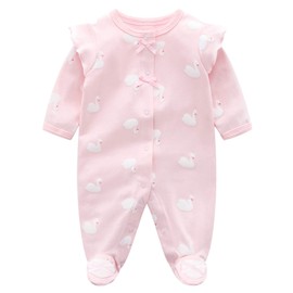 Baby Girls' Jumpsuit Romper Pyjamas Cotton Pyjamas Long Sleeve Bodysuit 6-9 Months