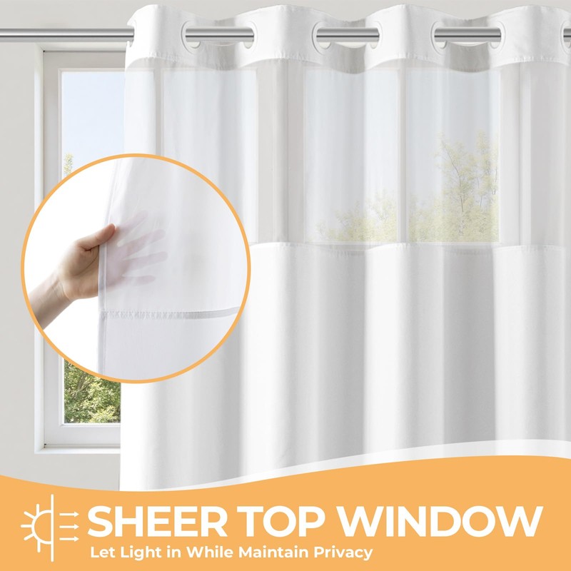 River Dream White Extra Long Shower Curtain or Liner with