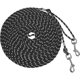 Reflective Cat Leash -15FT Cat Cable Out Escape Proof Walking Yard Long Durable Safe Leash Traning Play Outdoor for Puppies/Kittens/Small Animals(Black)