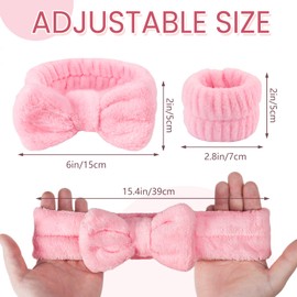 Fmeida Skincare Headband,Wrist Bands for Washing Face, Soft Fleece, Purple, 3 Pack