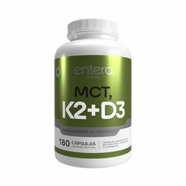 Entera | Vitamina D3 + K2 con MCT | Fórmula con Vitaminas D3 y K2 | Cápsulas Blandas | 180 Cápsulas
