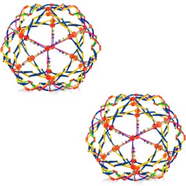 4E's Novelty Expandable Ball Set of 2, Plastic Sensory Sphere for Kids and Adults