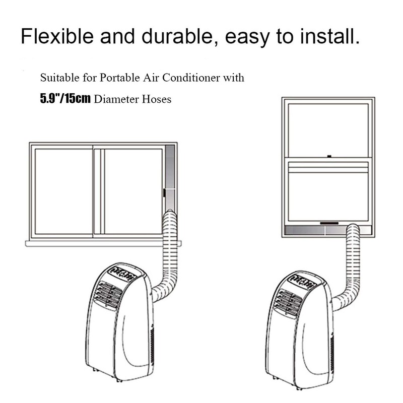 Portable Air Conditioner Window Seal Kit with Coupler,Adjustable Vertical/Horizontal Sliding